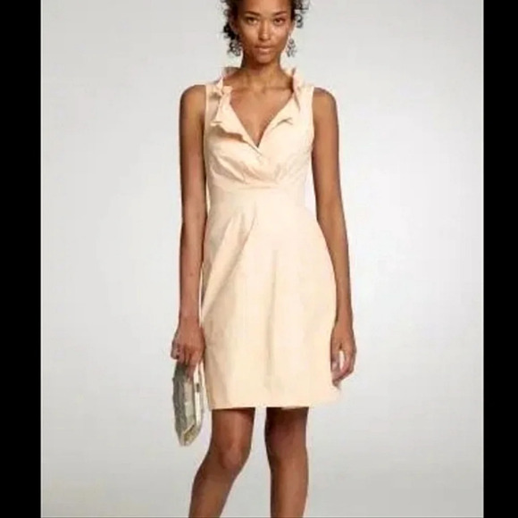 J. CREW Blakely Taffeta 100% Silk cream dress. Size 6 - Picture 1 of 7